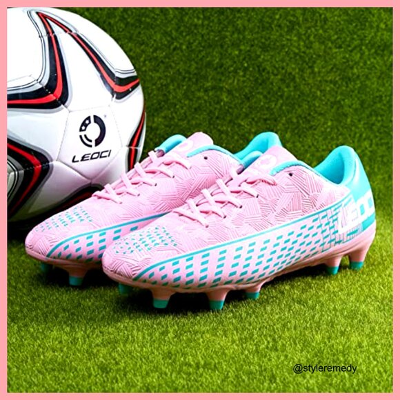 Synthetic Soccer Cleats with TPU Sole, Lace-Up Athletic Shoes